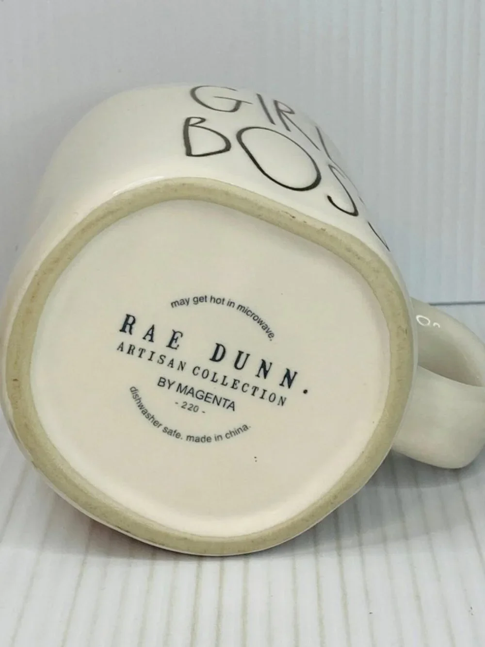 Rae Dunn Artisan Collection GIRL BOSS by Magenta #220 White Dishwasher Safe